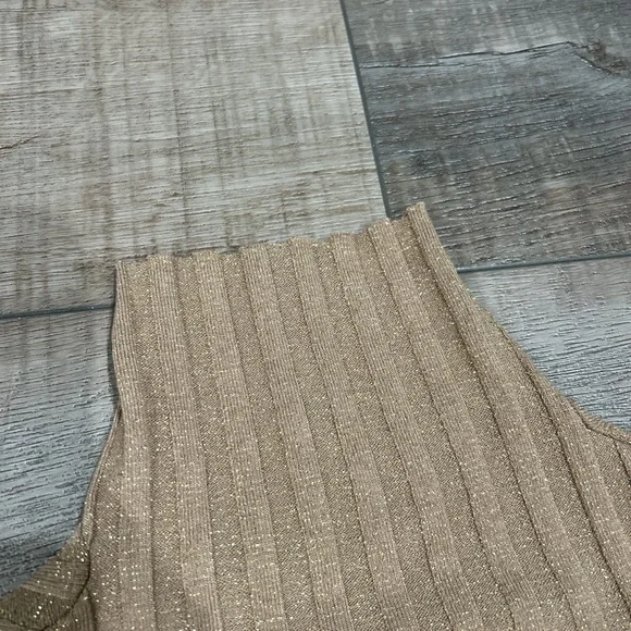 Enza Costa lurex sweater rib turtleneck long sleeve top - Picture 5 of 7